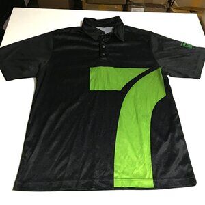 7-Eleven Polo Shirt Uniform Mens Medium Black Green Graphic Apparel